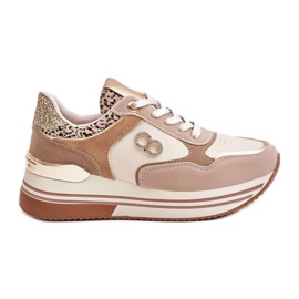 Damen-Plateau-Sneaker Beige Debizia