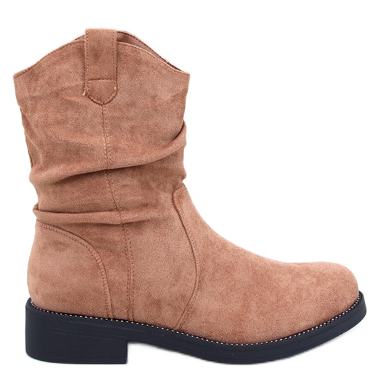Flache Stiefeletten Vashtis Camel aus Wildleder braun