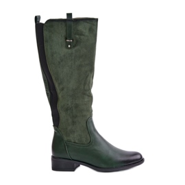 Jezzi Isolierte Overknee-Stiefel für Damen mit Reißverschluss, Grün Ivasira