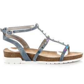 KYLIE Sandalen mit Keilabsatz blau