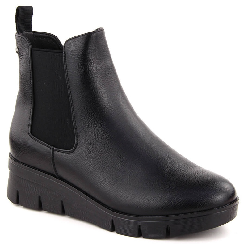 Damenstiefeletten mit Keilabsatz, schwarz Potocki 12433