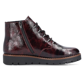 Burgunderrote Damen-Lackstiefelette Rieker 44902-35