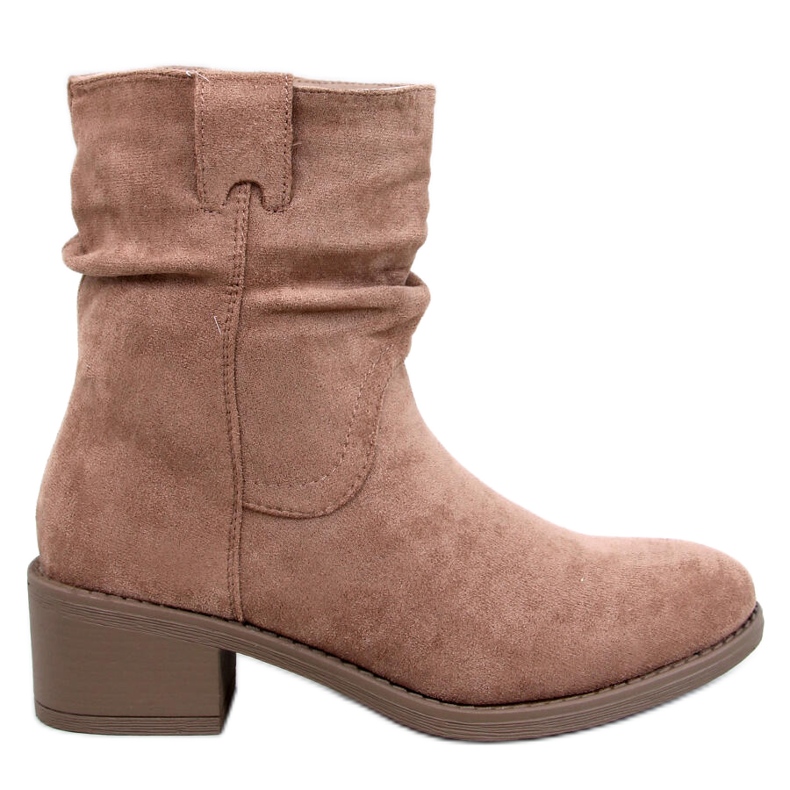 Raney Khakifarbene Wildleder-Stiefeletten mit niedrigem Absatz beige