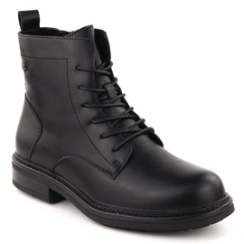 Schwarze Damen-Schnürstiefeletten aus Leder von Sergio Leone BT727-S