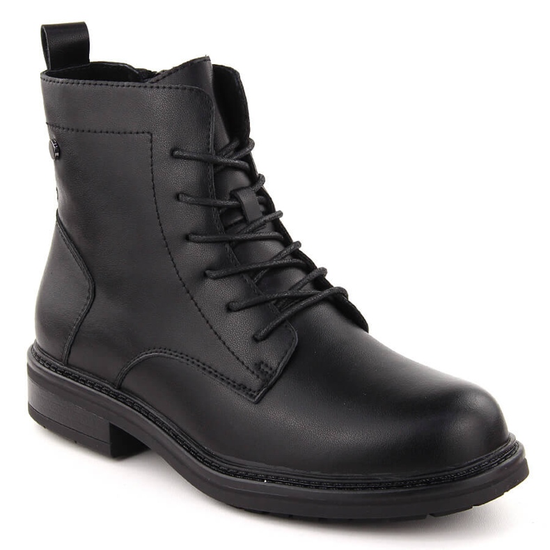 Schwarze Damen-Schnürstiefeletten aus Leder von Sergio Leone BT727-S