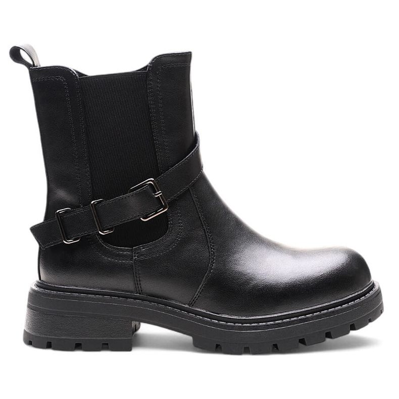 Damenstiefeletten aus Leder mit Schnalle, schwarz Sergio Leone TR719-S