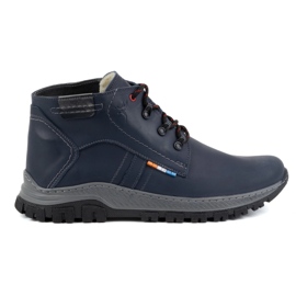 Olivier Herren-Winterschuhe aus Leder 119GT, Marineblau