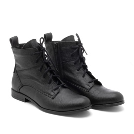 Schwarze Damen-Schnürstiefel aus Leder BUTDAM Trw
