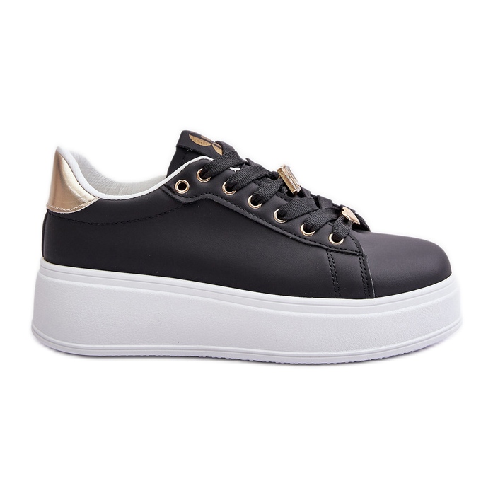 Damen-Plateau-Sneaker mit Verzierungen, Black Herbisa schwarz