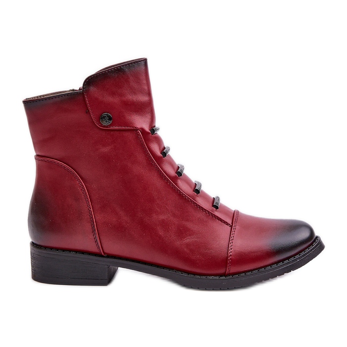 Jezzi Isolierte flache Damenstiefel, Burgundy Labise rot