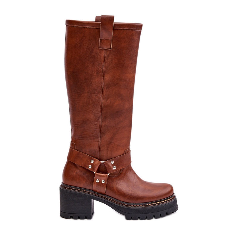 Lewski Shoes Overknee-Stiefel für Damen aus Leder Lewski 3432 Kamel braun