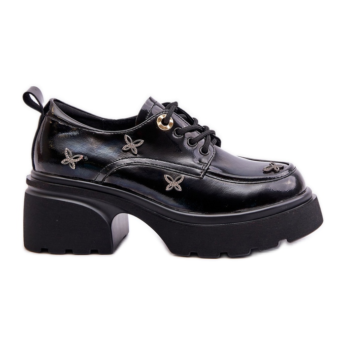 Lack-Damenschuhe mit Verzierungen aus Naturleder Artiker 55C0419 Schwarz