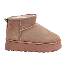 Plateau-Schneestiefel für Damen mit Fellfutter, Beige Xamella