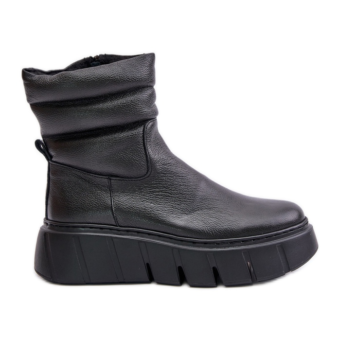 Zazoo 60512 Damen-Lederstiefel mit Reißverschluss, mit Filz gefüttert, Schwarz
