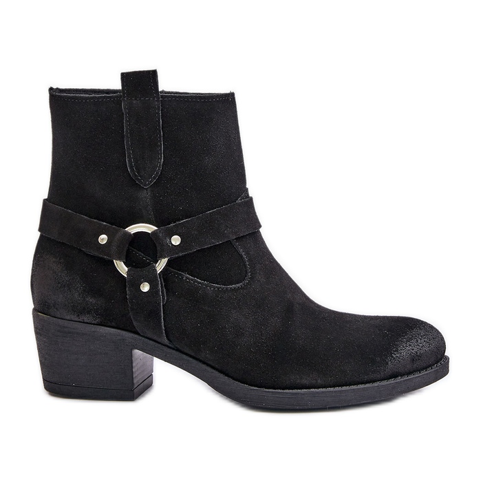 Zazoo 60477 Wildlederisolierte Stiefeletten mit hohem Absatz, Schwarz