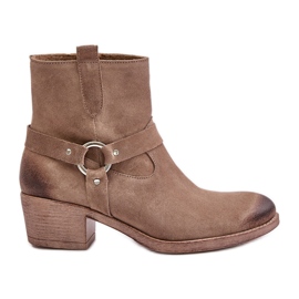 Zazoo 60477 Wildleder-isolierte High-Heel-Stiefel, Beige