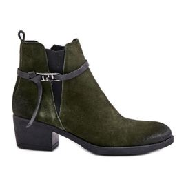 Zazoo 60478 Wildleder-High-Heel-Stiefel, isoliert, mit Reißverschluss befestigt, dunkelgrün