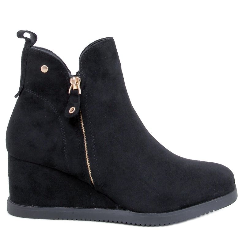 Paxten Keilstiefeletten aus schwarzem Wildleder