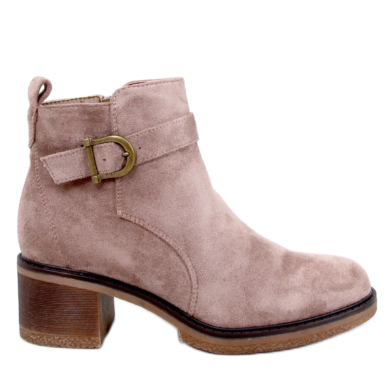 Duncans Khaki-Stiefeletten mit niedrigem Absatz beige