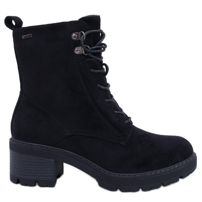 Reed Schwarze bequeme Stiefeletten mit hohem Absatz