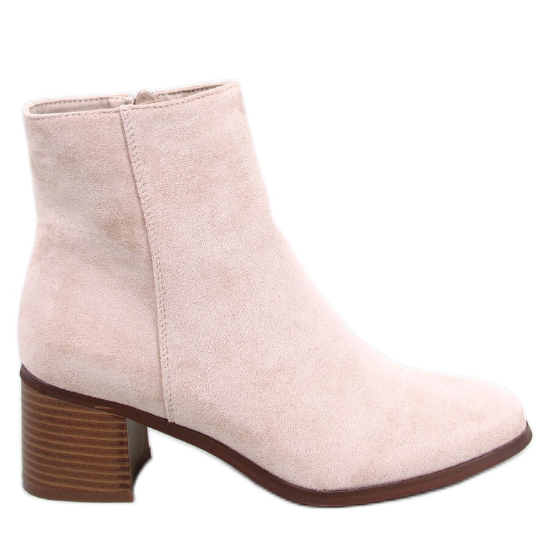 Klassische Stiefeletten mit hohem Absatz in Beige von Annie