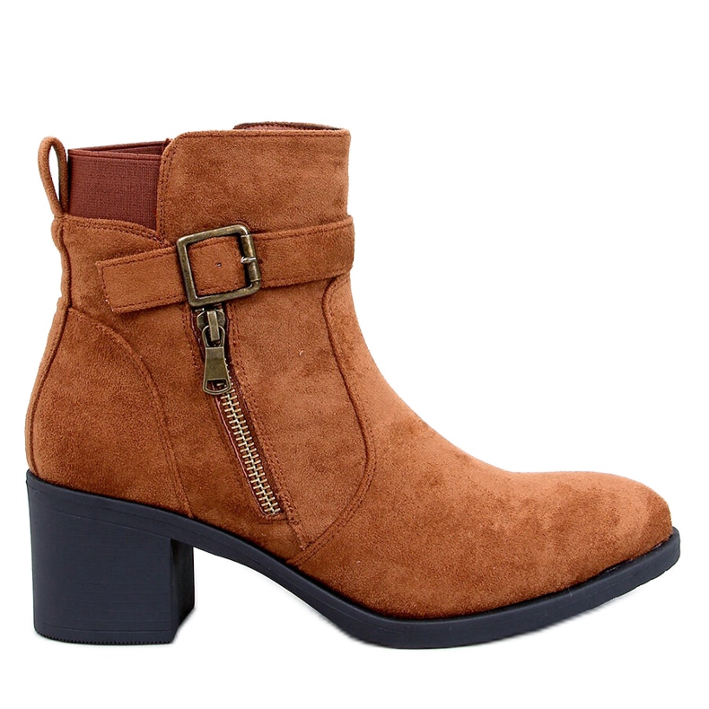 Klassische Irving Camel-Stiefeletten mit hohem Absatz braun