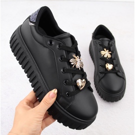 Damen-Plateau-Sportschuhe, schwarz NEWS 4756