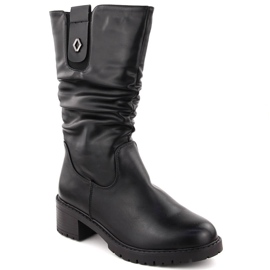 Damen-Stiefeletten mit hohem Absatz, schwarz, Unisoft 7993