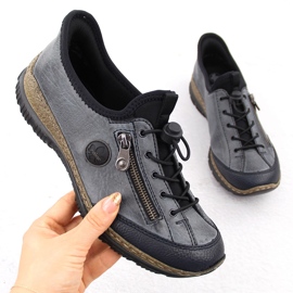 Marineblaue Damen-Slipper von Rieker N3267-14