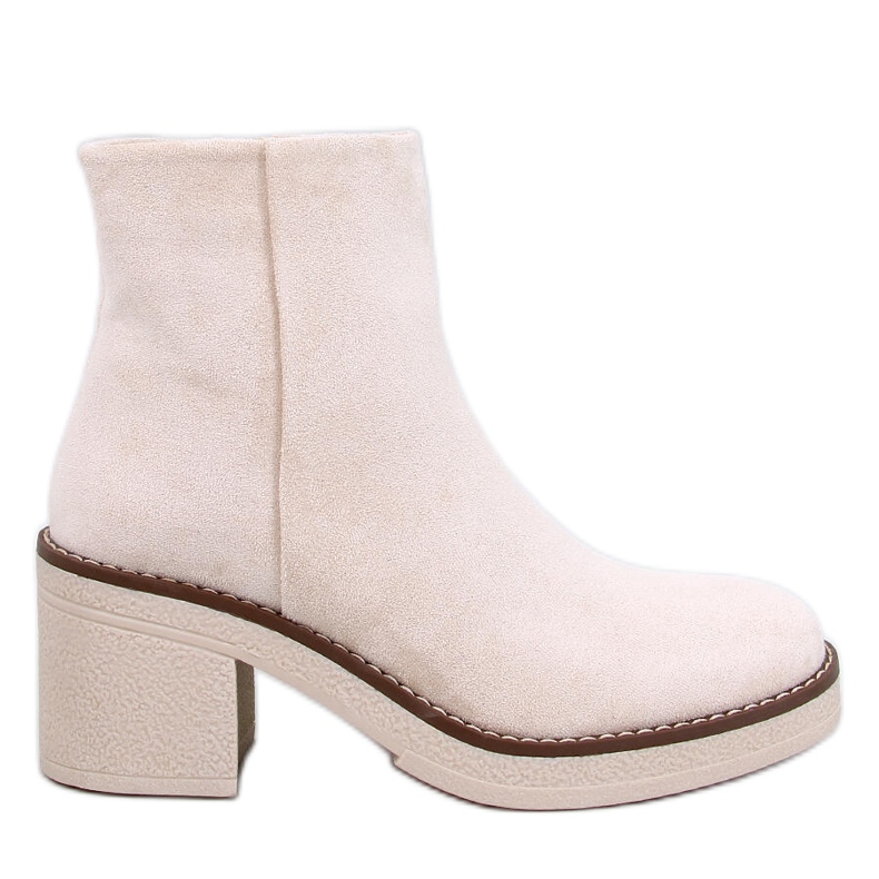 Eliza Beige Wildleder-Stiefeletten mit breiten Absätzen