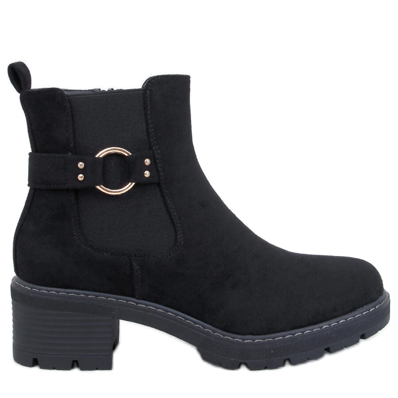 Airon Schwarze Chelsea-Stiefel mit niedrigem Absatz