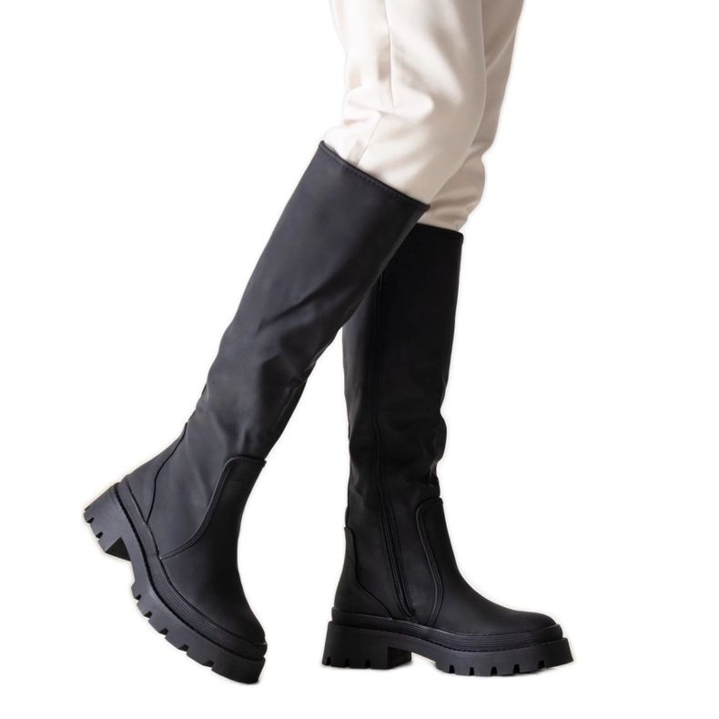 Rukena mattschwarze Stiefel