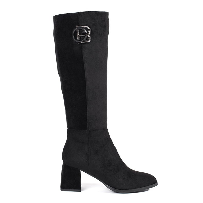 Goodin Schwarze Overknee-Stiefel für Damen aus Wildleder