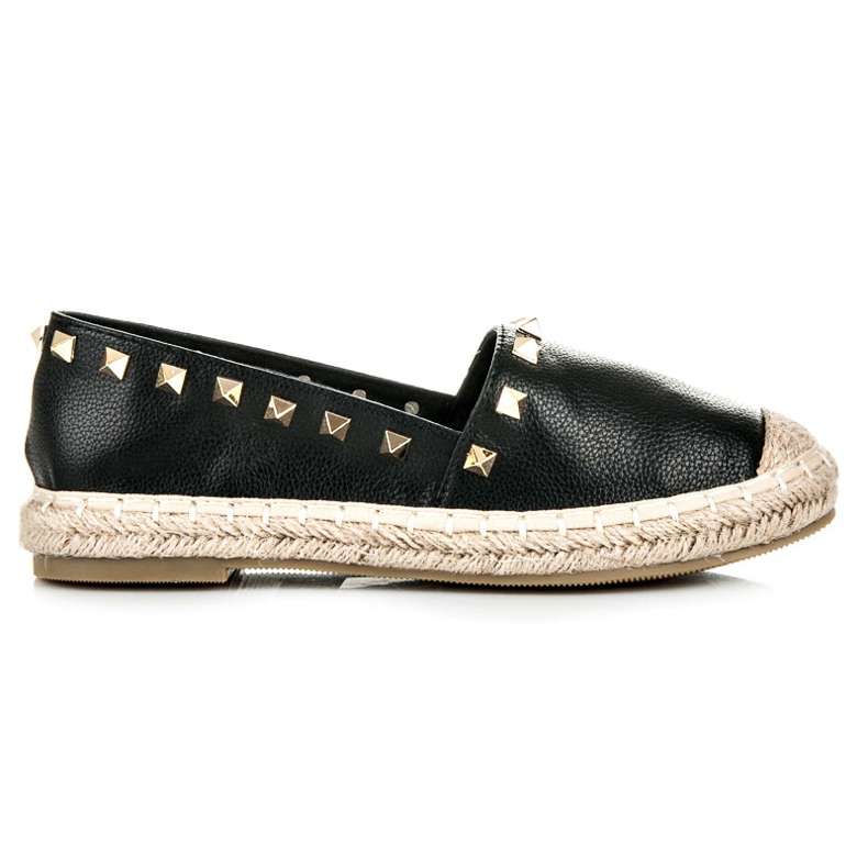 Espadrilles mit Nieten schwarz