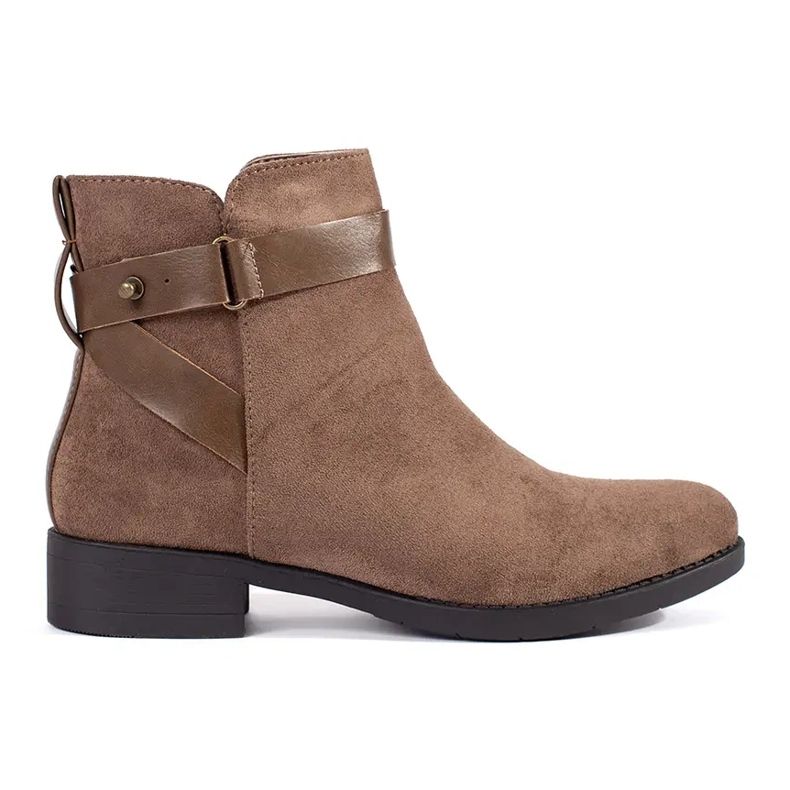 Damen-Stiefeletten aus beigem Wildleder