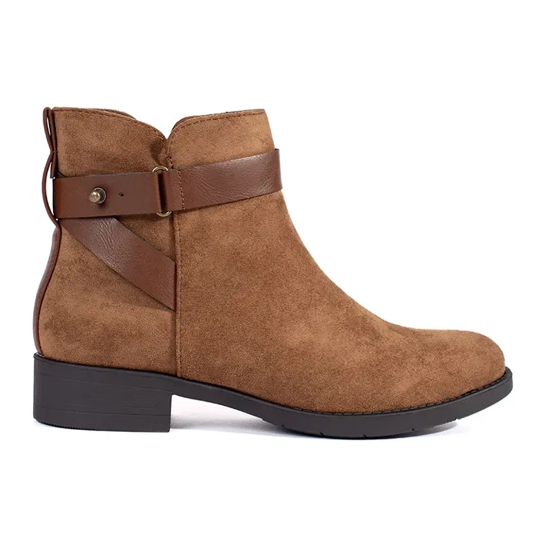 Braune Damen-Stiefeletten aus Wildleder