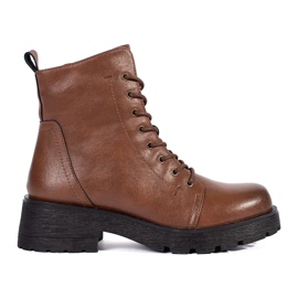 Braune Lederstiefeletten mit dicker Sohle von Sergio Leone