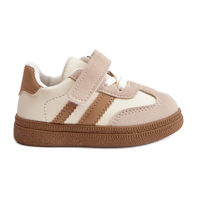 Kinder-Sneakers mit Klettverschluss Beige Tromella