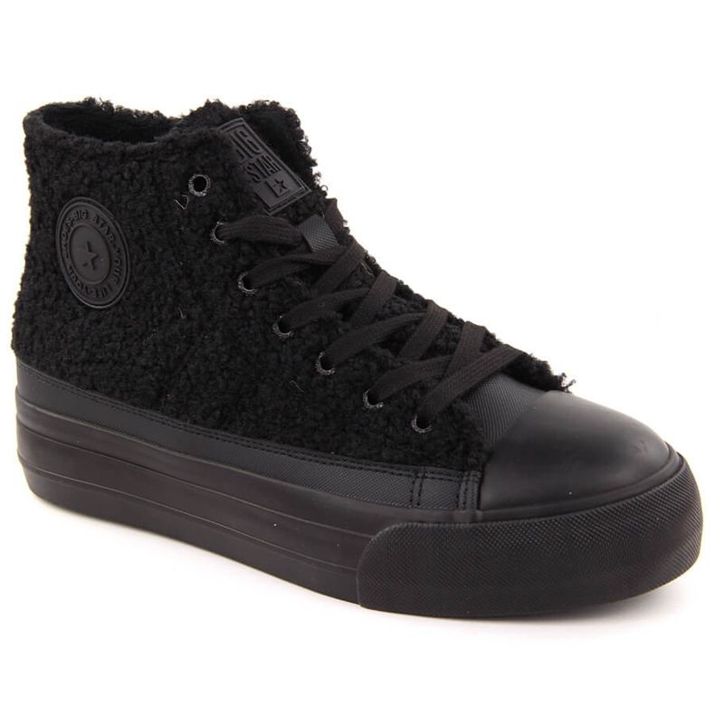 Schwarze Big Star OO274A443 isolierte Schaffell-Sneaker