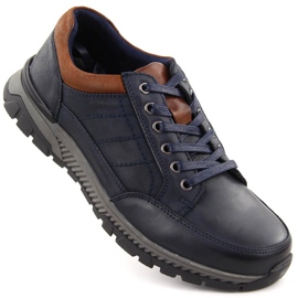 Herren-Freizeitschuhe aus Leder, Marineblau, T.Sokolski J24-75