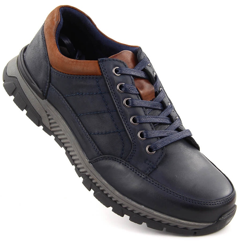 Herren-Freizeitschuhe aus Leder, Marineblau, T.Sokolski J24-75