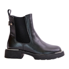 Leder-Chelsea-Stiefel mit Reißverschluss GOE OO2N4147-E2 Schwarz