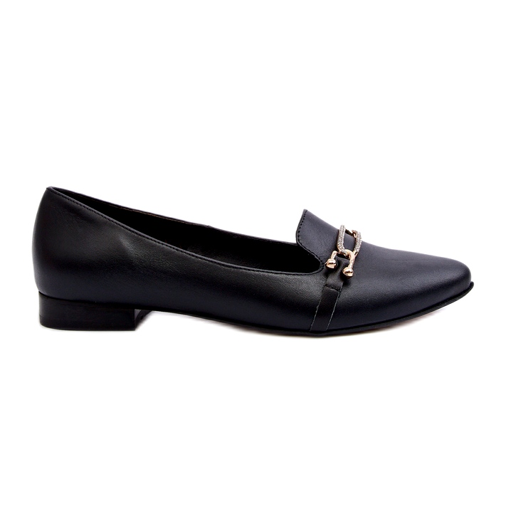 Zazoo 2885 Frauen -Leder -Ballerinas mit Dekoration schwarz