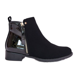 Isolierte Stiefeletten mit flachem Absatz und niedrigem Schaft, Black Zinariella schwarz