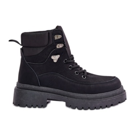 Trapper-Stiefel für Damen zum Schnüren in Schwarz von Rabaria