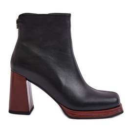 S.Barski Damen-Lederstiefel mit hohem Absatz, isoliert D&amp;A JC42-37 Schwarz