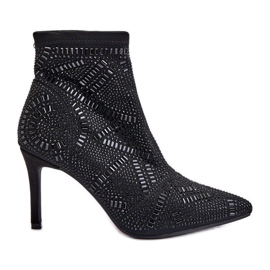 S. BARSKI Slip-on verzierte Stiefeletten S.Barski HY42-161 Schwarz