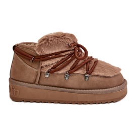 Niedrige Plateau-Schneestiefel mit Fell D.Franklin DFSH370011 Braun