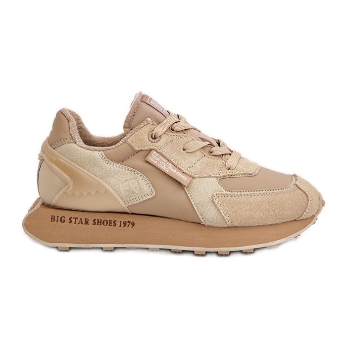 Damen-Ledersneaker Big Star OO274564 Hi-Poly System Beige