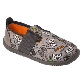 Befado Kinderhausschuhe, elastischer Boden, 901X021, grau